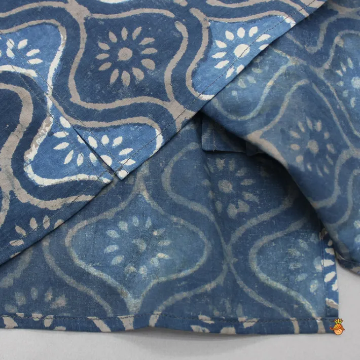 Outlet Hand Block Printed Blue Kurta BOY Indian Ethnic Wear | Kurtas