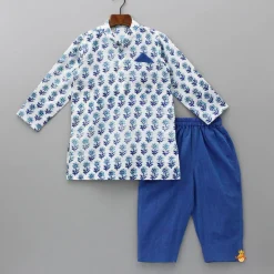 Clearance Hand Block Printed Kurta With Pyjama BOY Twinning Sets | Indian Ethnic Wear
