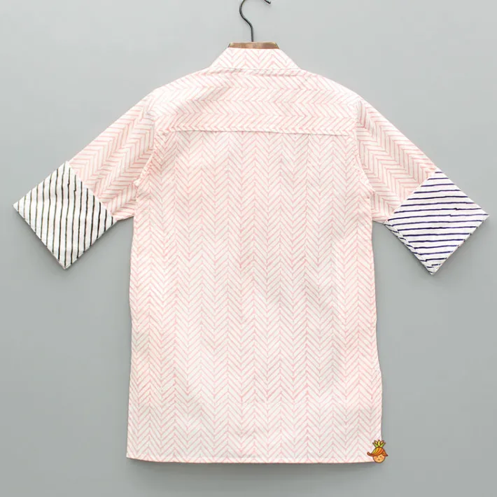Hot Hand Block Printed Peach Kurta BOY Indian Ethnic Wear | Kurtas
