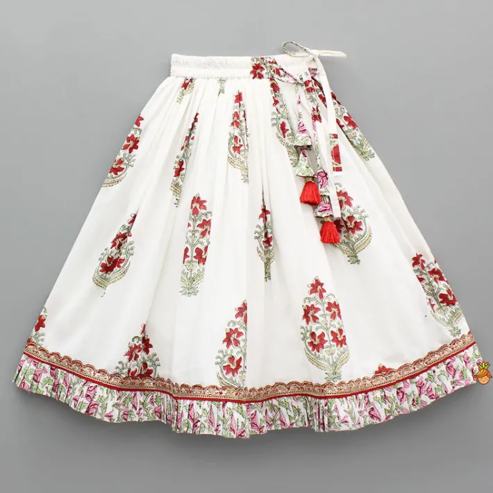 Discount Hand Block Printed Top And Lehenga With Dupatta Ethnic Wear | Lehengas & Ghagras