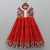 Outlet Hand Block Printed Yoke Tiered Red Kurti Ethnic Wear | Kurtis & Jumpsuits