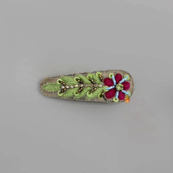 Outlet Hand Embroidered Floral Hair Clips Hair Accessories | Hair Clips