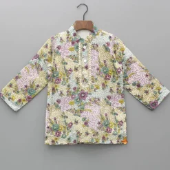 Hot Hand Embroidered Multicolour Printed Kurta And Pyjama BOY Indian Ethnic Wear | Ethnic Sets