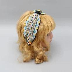 Online Hand Embroidered Multicolour Hairband Hair Accessories | Hair Bands