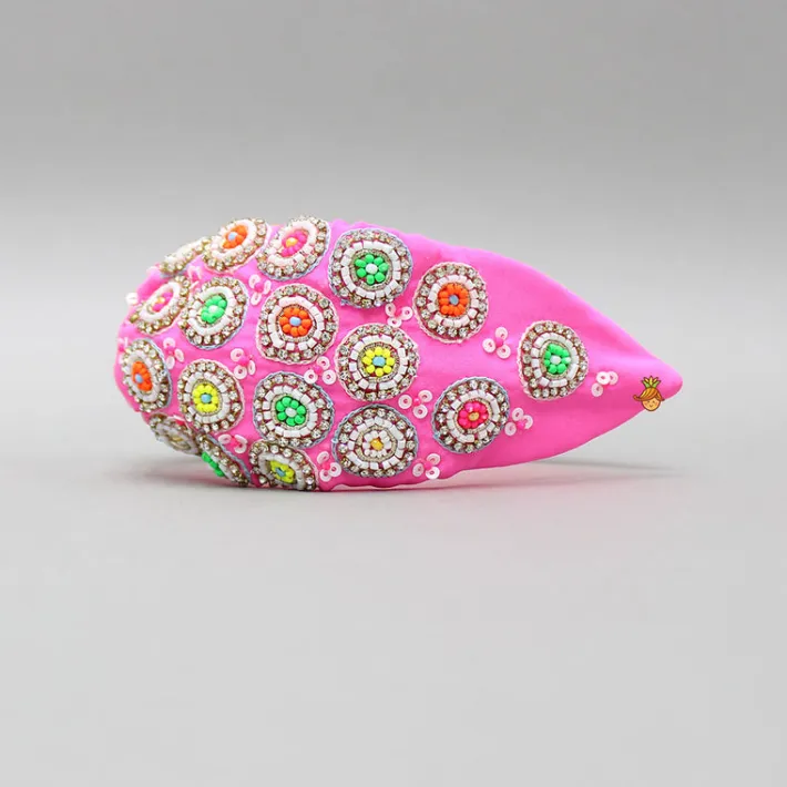 Best Hand Embroidered Pink Hairband Hair Accessories | Hair Bands