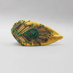 Outlet Hand Embroidered Yellow Hairband Hair Accessories | Hair Bands