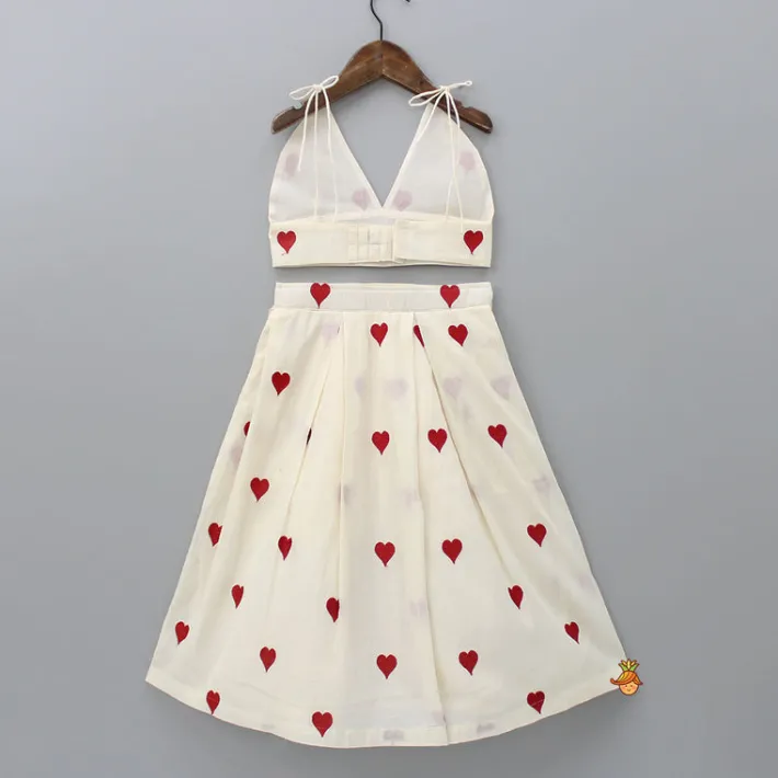 Outlet Heart Embroidered Stylish Tie-Up Strap Top And Lehenga Ethnic Wear | Lehengas & Ghagras