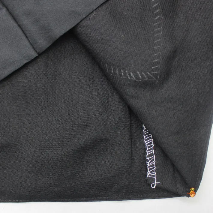 Outlet Heart Patch Work Black Collared Neck Dress Dresses & Sets | Dresses