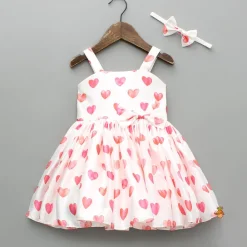 Sale Heart Printed Strappy Dress And Bowie Headband Dresses & Sets | Dresses