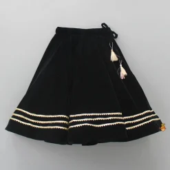 Online Heavy Embroidered Black Velvet Top And Gota Lace Work Flared Lehenga Ethnic Wear | Lehengas & Ghagras