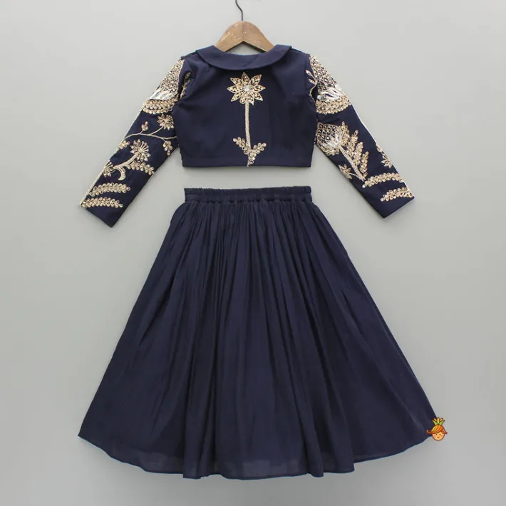 Discount Heavy Embroidered Blue Top And Lehenga Ethnic Wear | Lehengas & Ghagras
