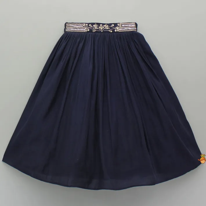 Discount Heavy Embroidered Blue Top And Lehenga Ethnic Wear | Lehengas & Ghagras
