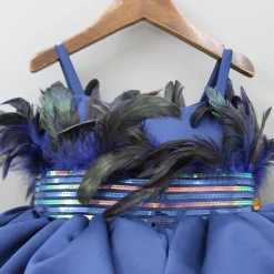 Hot Holographic Lace Detailed Ruffle Layered Blue Dress With Head Band Dresses & Sets | Dresses