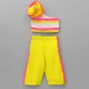 New Horizontal Striped Ruffled Top And Yellow Pant Dresses & Sets | Sets