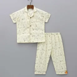 Discount Human Printed Yellow Sleepwear BOY Sleep Wear | Sleepwear