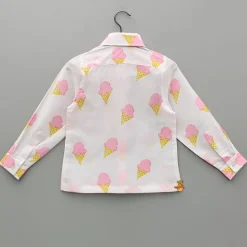 Clearance Ice Cream Printed White Shirt BOY Shirts & Tees