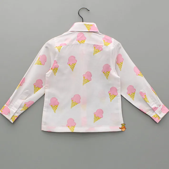 Clearance Ice Cream Printed White Shirt BOY Shirts & Tees