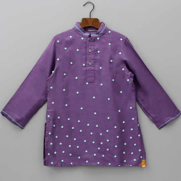 Discount Intricate Hand Work Purple Kurta And Pyjama BOY Indian Ethnic Wear | Ethnic Sets