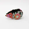 Online Intricate Multicolour Thread And Beads Embroidered Black Fancy Hair Band Hair Accessories | Hair Bands