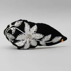 Hot Intricate Sequins Embroidered Black Velvet Hair Band Hair Accessories | Hair Bands