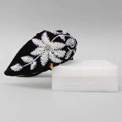 Hot Intricate Sequins Embroidered Black Velvet Hair Band Hair Accessories | Hair Bands