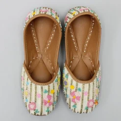 Discount Ivory Beads Floral Jutti Shoes