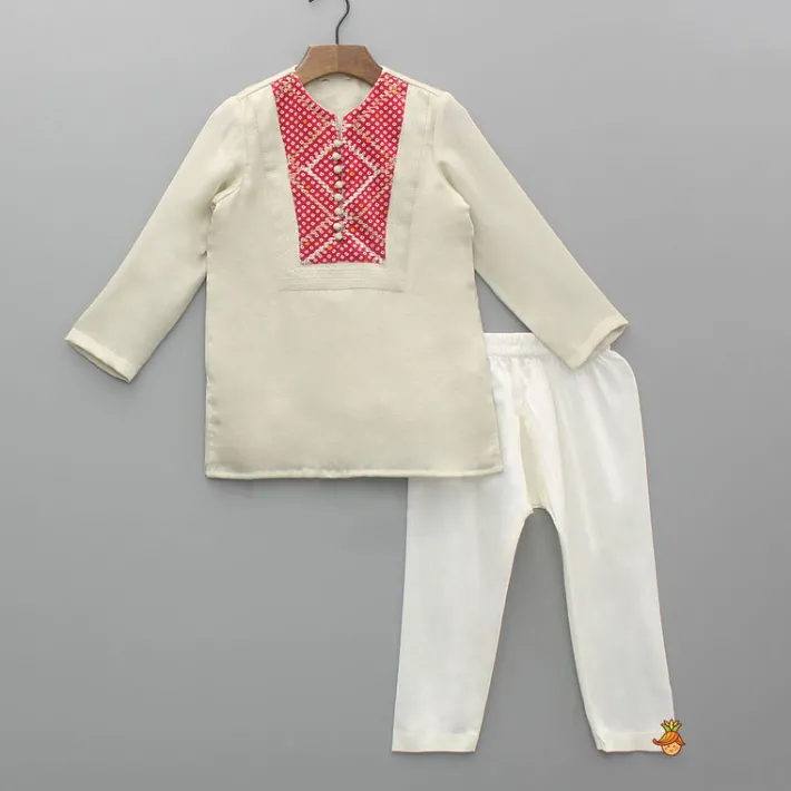 Hot Ivory Embellsihed Kurta And Pyjama BOY Indian Ethnic Wear | Ethnic Sets