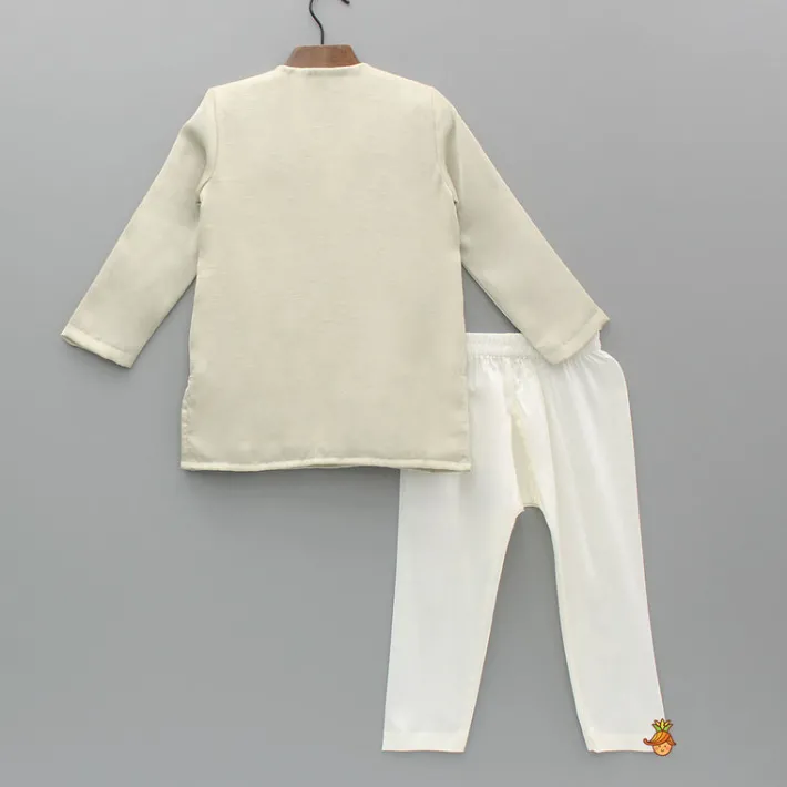 Hot Ivory Embellsihed Kurta And Pyjama BOY Indian Ethnic Wear | Ethnic Sets