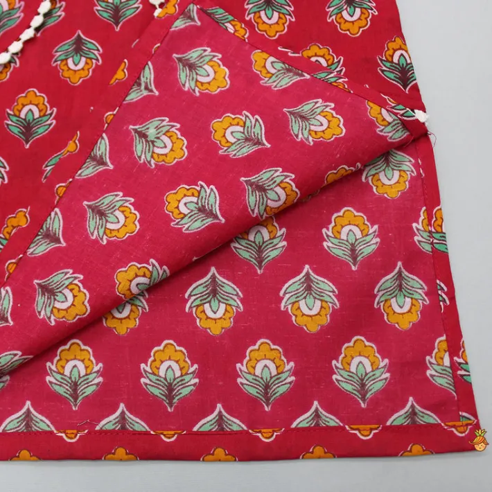 Best Jacket Style Red Printed Kurta And Pyjama BOY Indian Ethnic Wear | Ethnic Sets