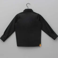 Clearance Jungle Theme Embroidered Black Shirt BOY Shirts & Tees
