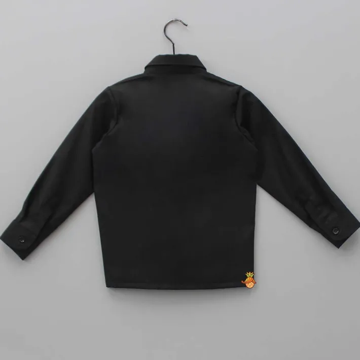 Clearance Jungle Theme Embroidered Black Shirt BOY Shirts & Tees