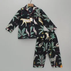 Discount Jungle Theme Printed Black Sleepwear BOY Sleep Wear | Sleepwear