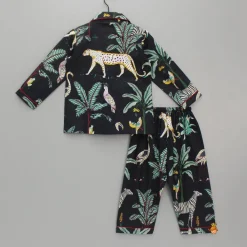 Discount Jungle Theme Printed Black Sleepwear BOY Sleep Wear | Sleepwear