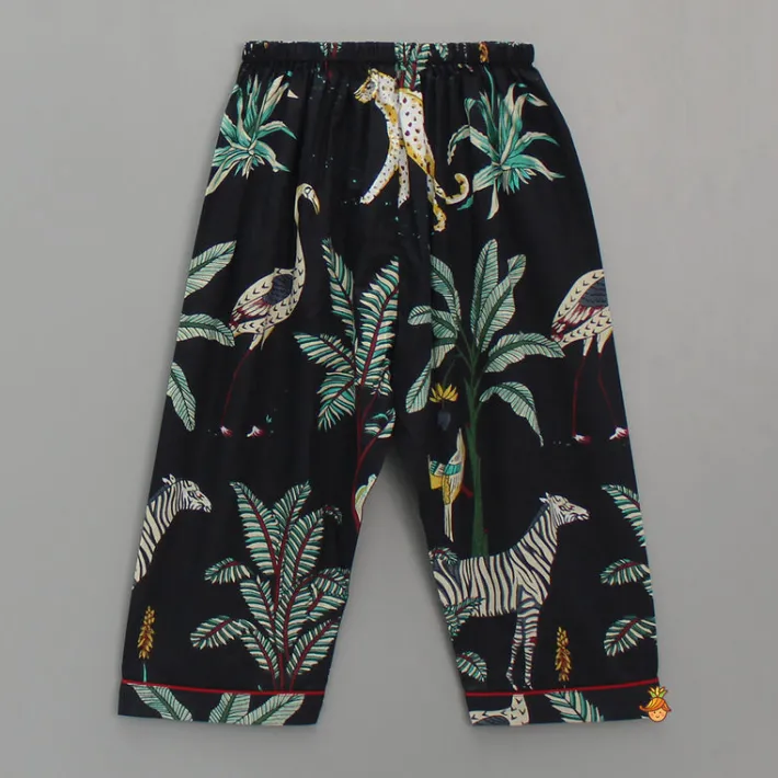 Discount Jungle Theme Printed Black Sleepwear BOY Sleep Wear | Sleepwear