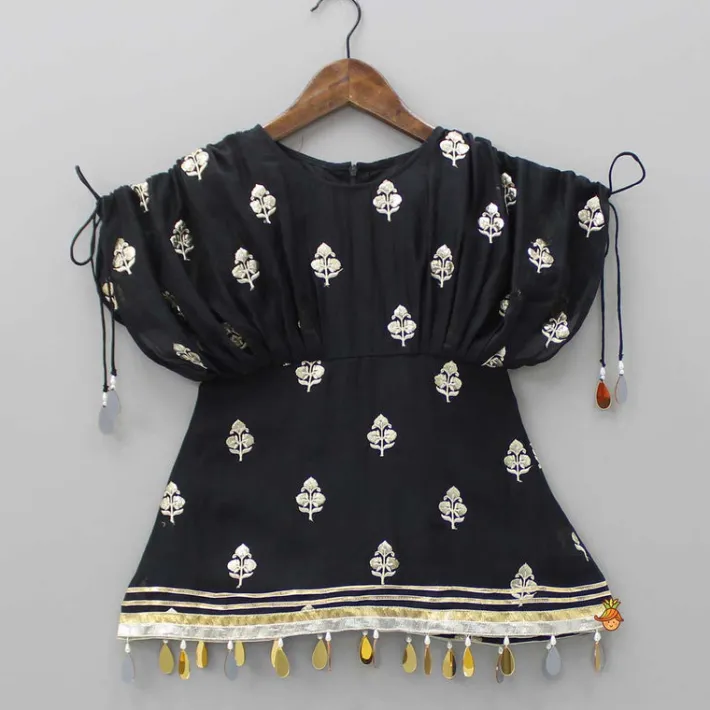 New Kaftan Style Embroidered Kurti And Dhoti Ethnic Wear | Dhotis & Patialas