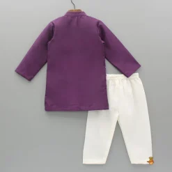 Outlet Kurta With Brocade Printed Attached Half Jacket And Pyjama BOY Twinning Sets | Indian Ethnic Wear