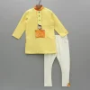Discount Kurta With Hand Embroidered Krishna Motif And Churidar BOY Indian Ethnic Wear | Ethnic Sets