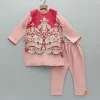 Discount Kurta With Printed Embroidered Jacket And Pyjama BOY Twinning Sets | Indian Ethnic Wear