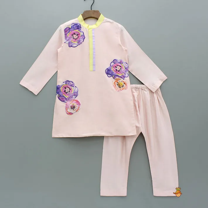 Best Kurta With Printed Embroidered Applique And Pyjama BOY Indian Ethnic Wear | Ethnic Sets