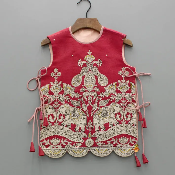 Discount Kurta With Printed Embroidered Jacket And Pyjama BOY Twinning Sets | Indian Ethnic Wear