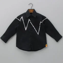 Sale Lace Detail Black Shirt BOY Shirts & Tees