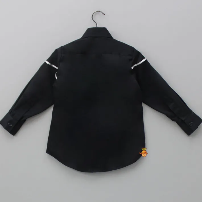 Sale Lace Detail Black Shirt BOY Shirts & Tees
