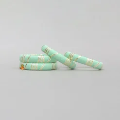Clearance Lace Detailed Green Bangles Set Bangles