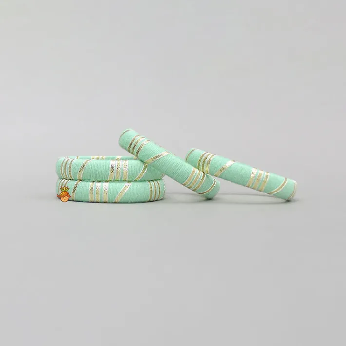 Clearance Lace Detailed Green Bangles Set Bangles