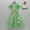 New Lace Green Floral Top With Ghagra And Dupatta Ethnic Wear | Lehengas & Ghagras