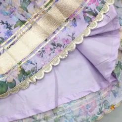 Clearance Lacework Detail Floral Printed Kurti And Lehenga Ethnic Wear | Lehengas & Ghagras