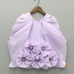 Best Lavender Artificial Flowers Embellished Dress Dresses & Sets | Dresses