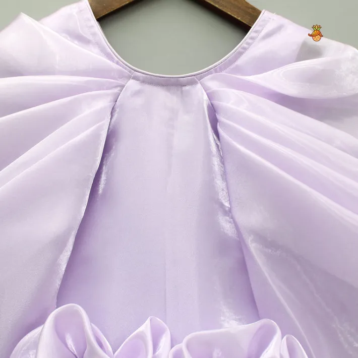 Best Lavender Artificial Flowers Embellished Dress Dresses & Sets | Dresses