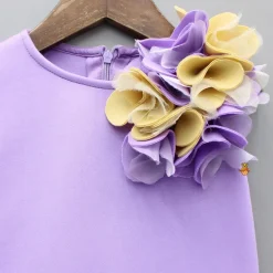 New Lavender Artificial Flowers Embellished Dress Dresses & Sets | Dresses