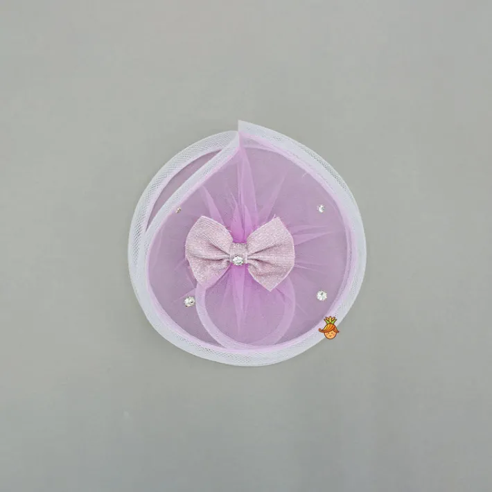 Hot Lavender Bow Embellished Swirled Hair Clip Hair Accessories | Hair Clips